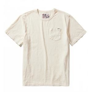 NEW DEVIUM USA men's sidewalk vintage pocket tee in antique white